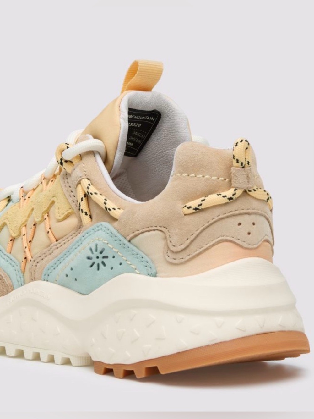NWT Flower Mountain YAMABUSHI WOMAN Suede and fabric sneakers - Mentos/Sand Pale - Picture 5 of 15